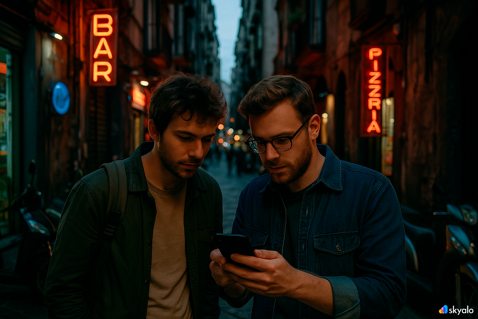 Friends found a pizzeria in the alleys with the help of eSIM