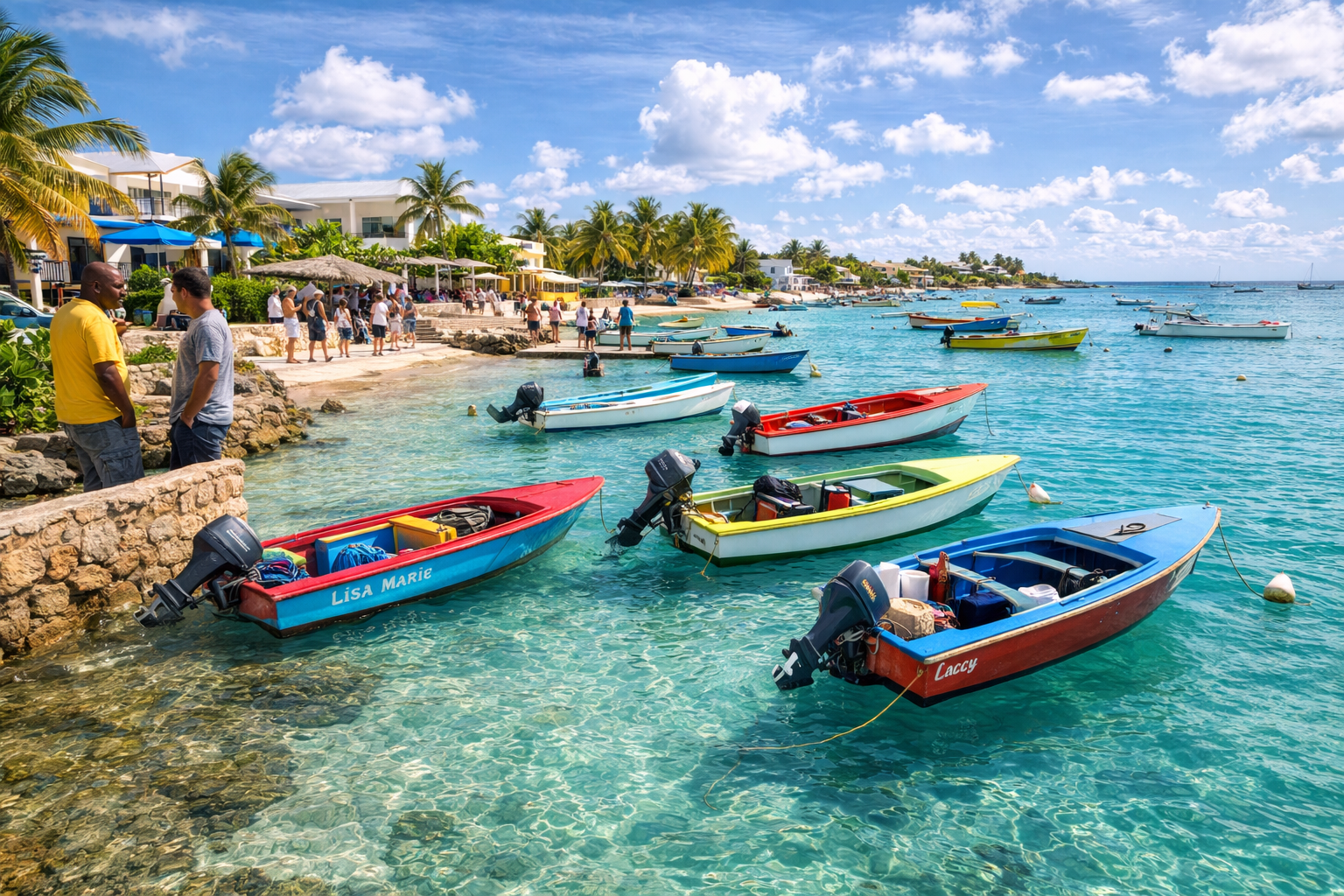 Island Harbour with boats